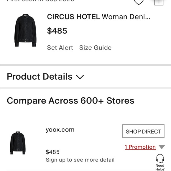 NWOT CIRCUS HOTEL Oversized Denim Jacket Crochet Sleeves in Black Size XS - Picture 15 of 16